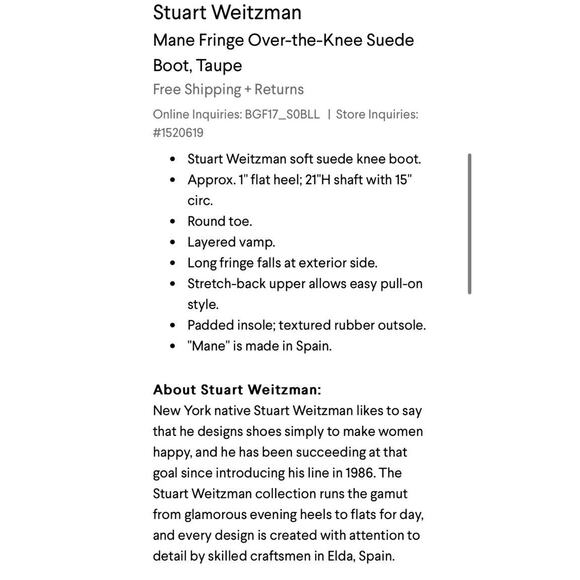 Stuart Weitzman •6• Mane Fringe Over the Knee Taupe Beige Suede 50/50 Boots NEW - Picture 4 of 16